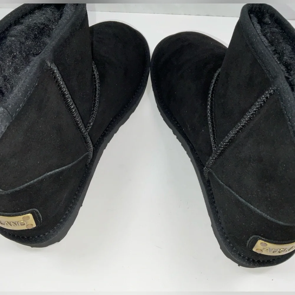 NIB Men’s Ausland Classic Water‎ Resistant Leather Short Snow Boots - Black 10.5